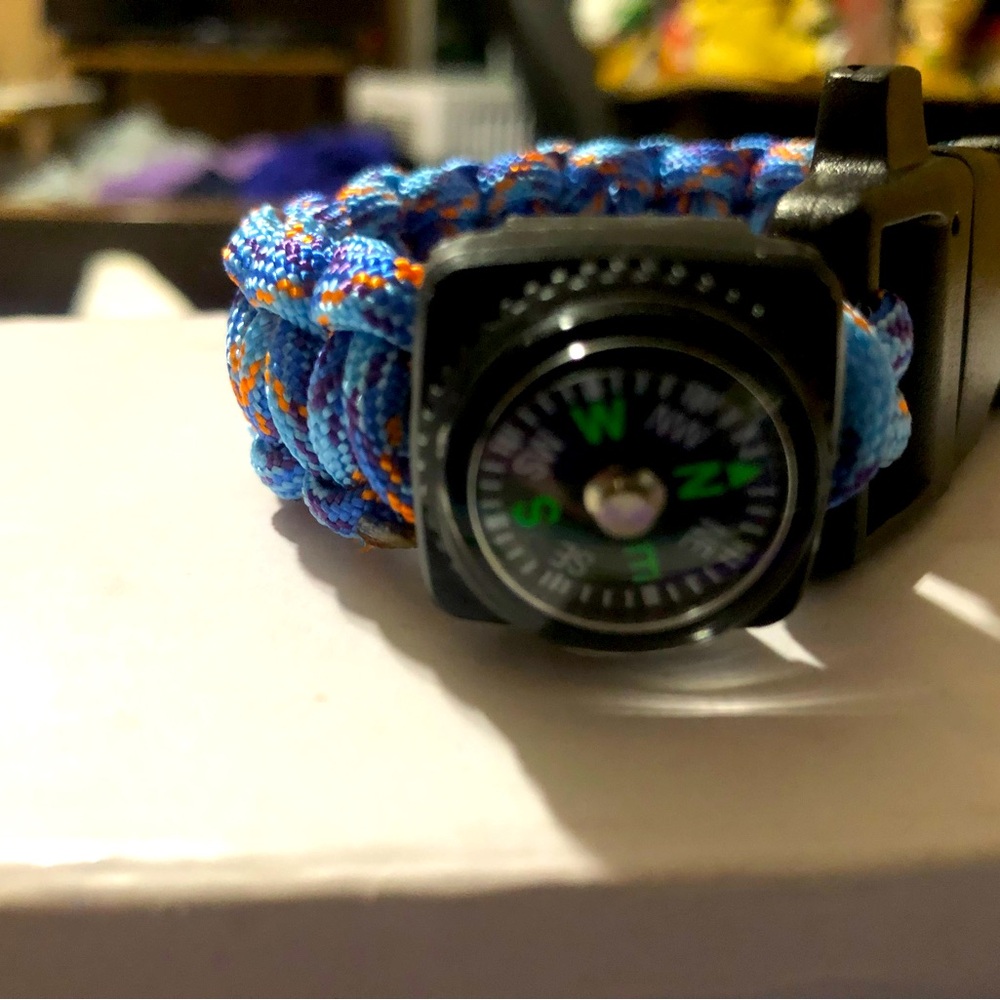 Survival gear Blue and Black Paracord Bracelet